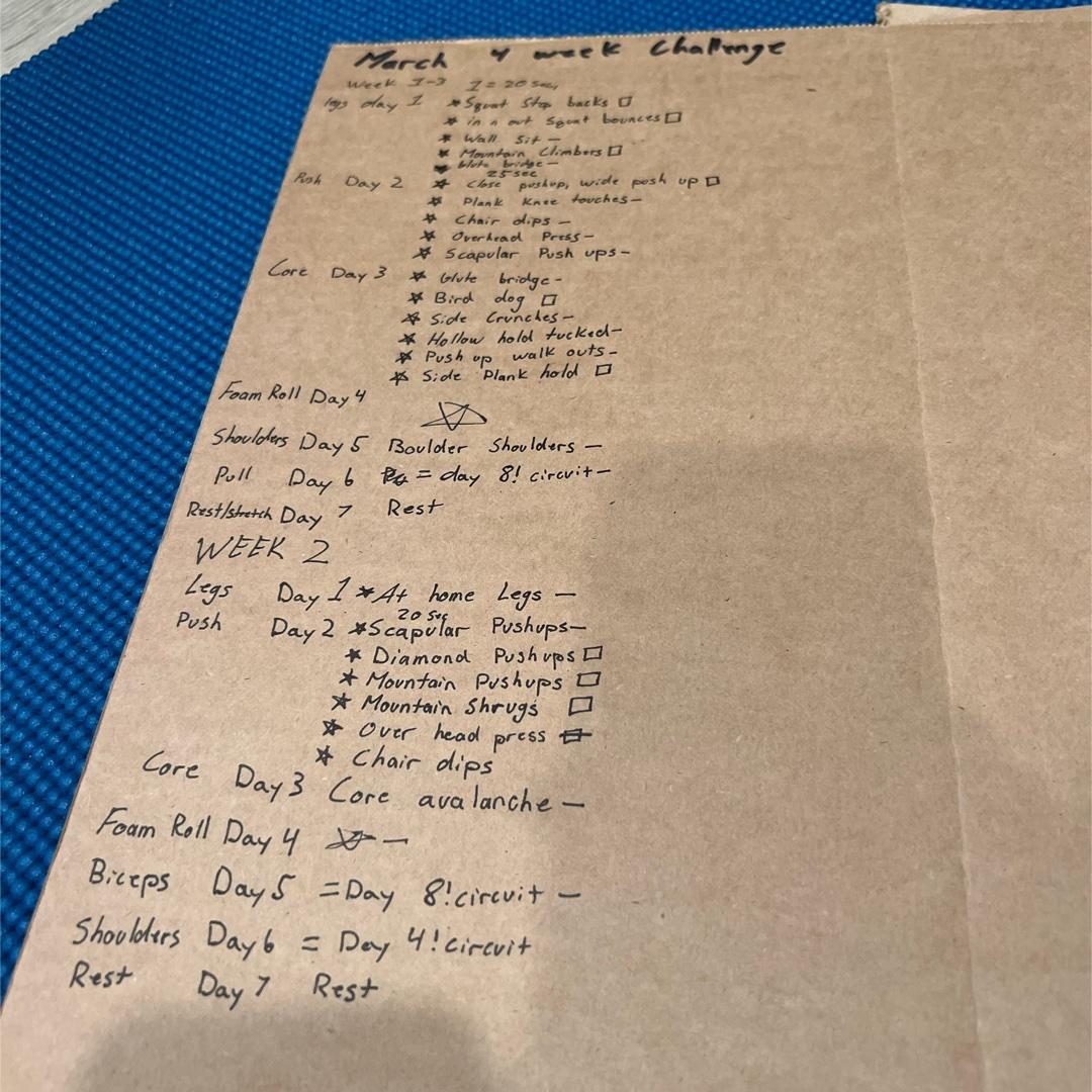 March 4 week challenge
