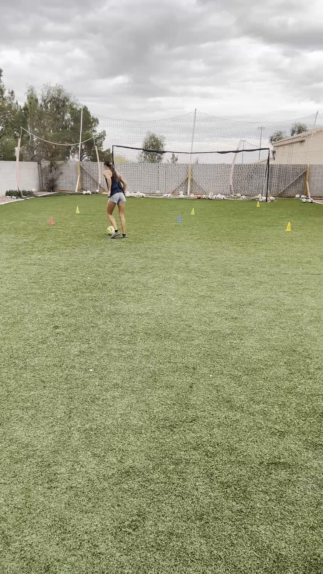 Knock down the cones dribbling